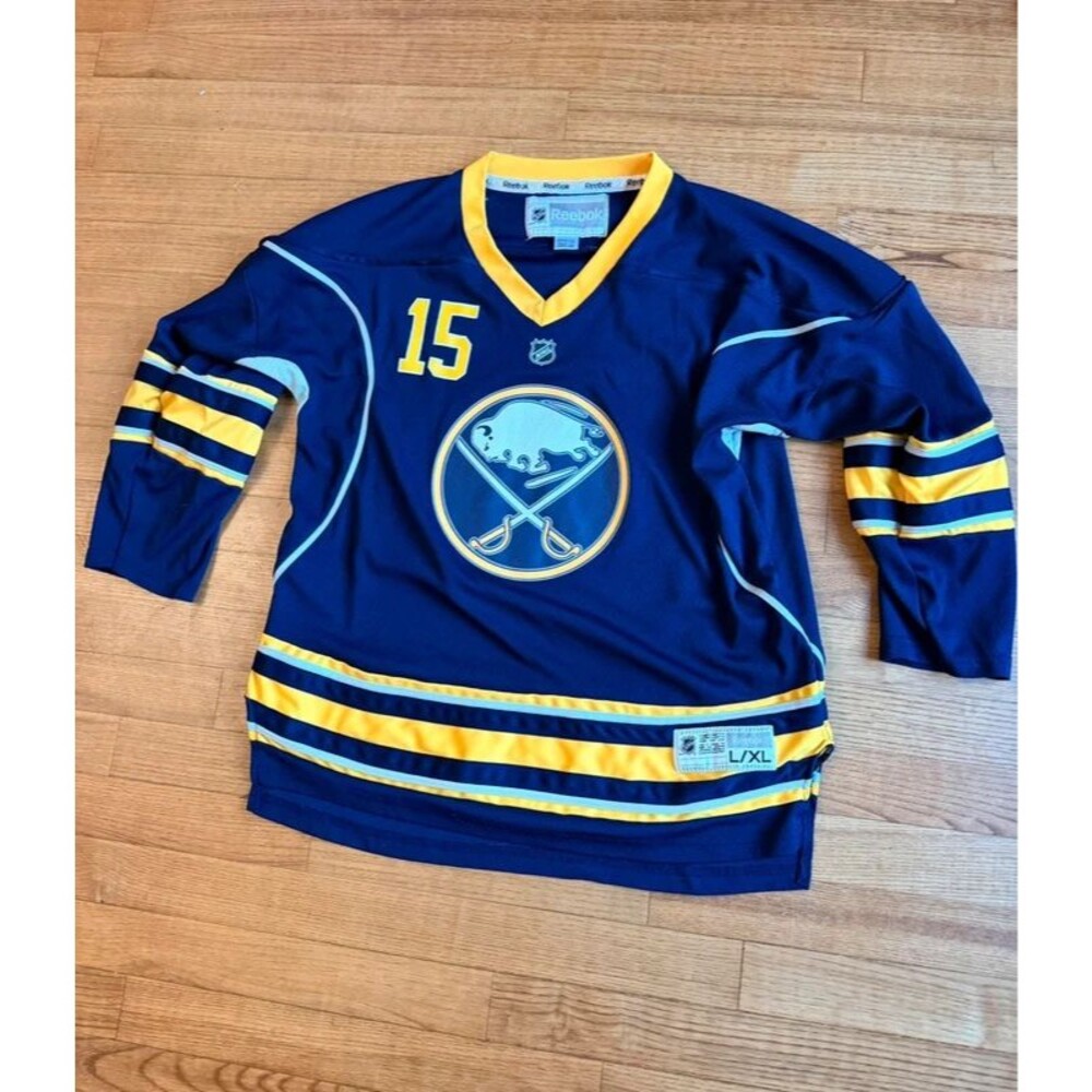 Reebok Jack Eichel Buffalo Sabres 15 NHL Hockey Jersey Youth L XL Navy